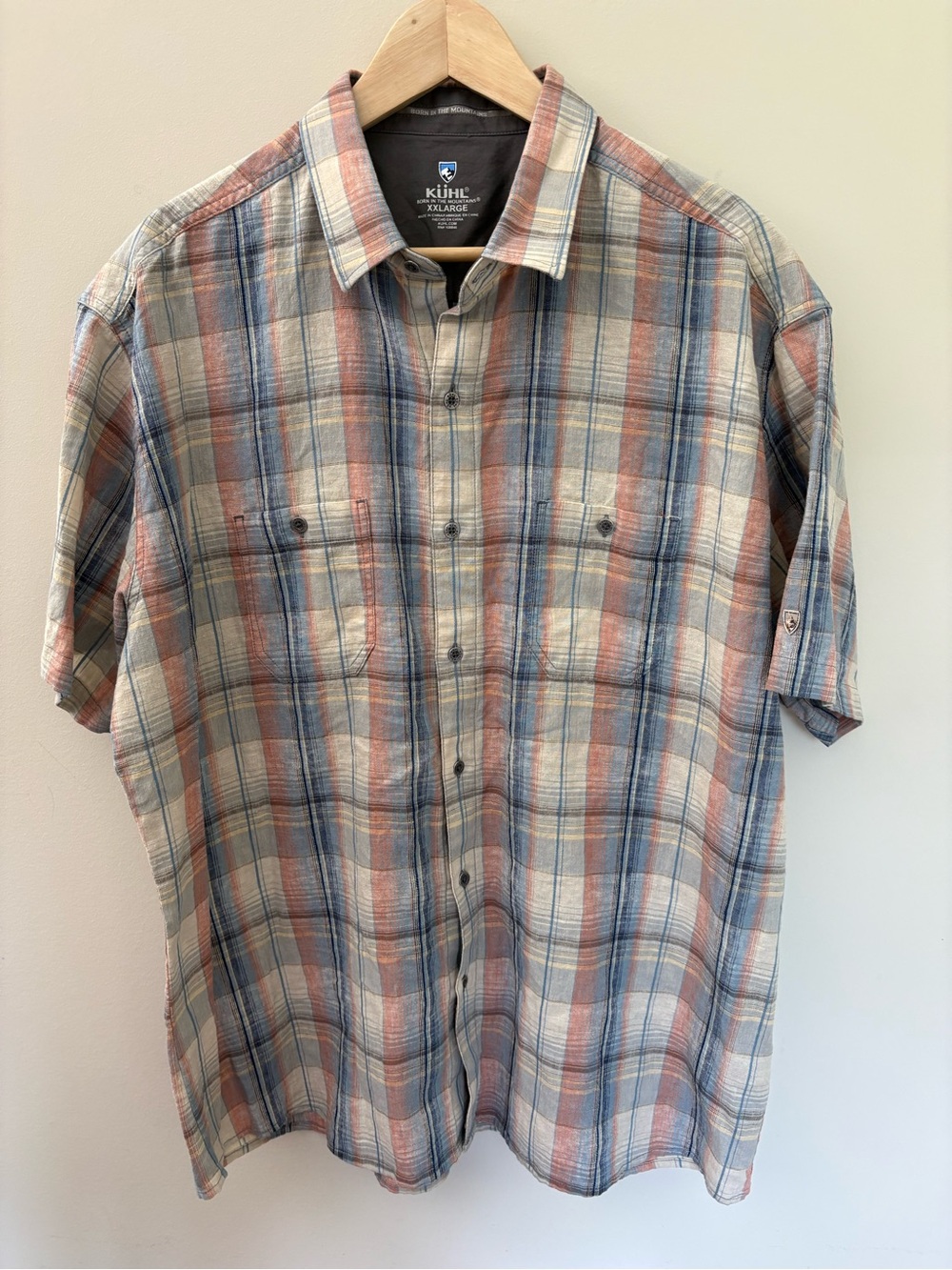 Kuhl Men’s Skorpio Button Up Short Sleeve Plaid Size XXL
